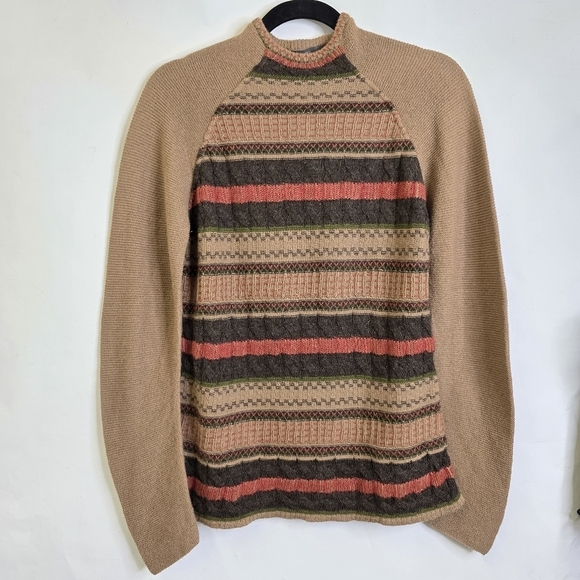 SOL Alpaca USA Sweaters - SOL  Alpaca USA Baby Alpaca  stripe knit mock neck pullover